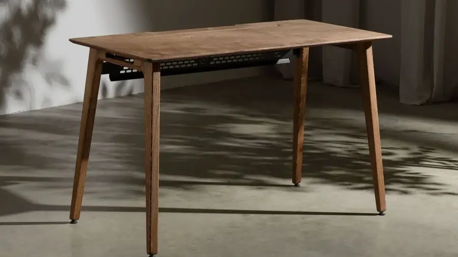 Рабочий стол Гамз Лайт из берёзовой фанеры с лотком для проводов, Geometry wood