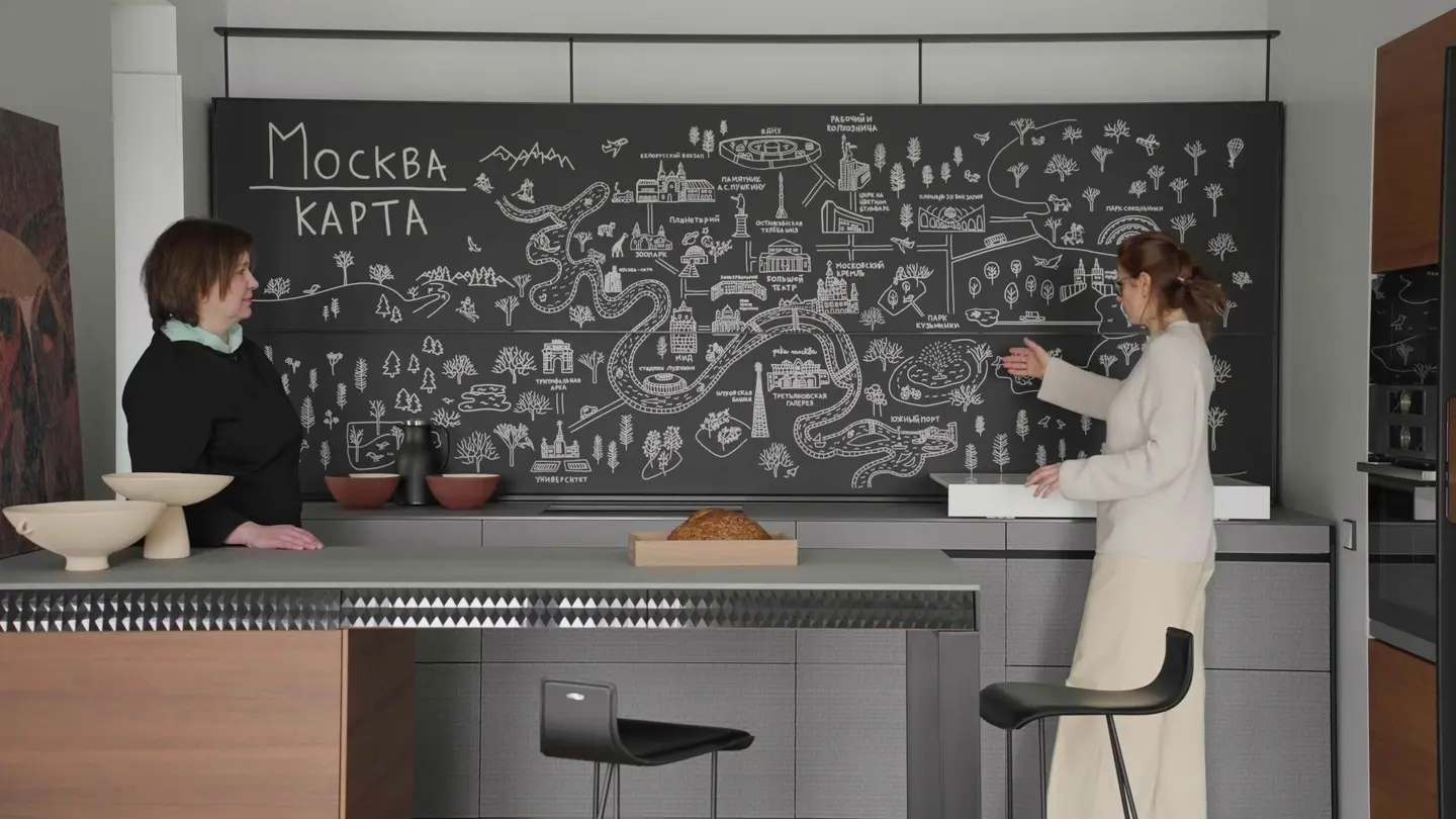 кухня Valcucine с закрытым функциональным фартуком