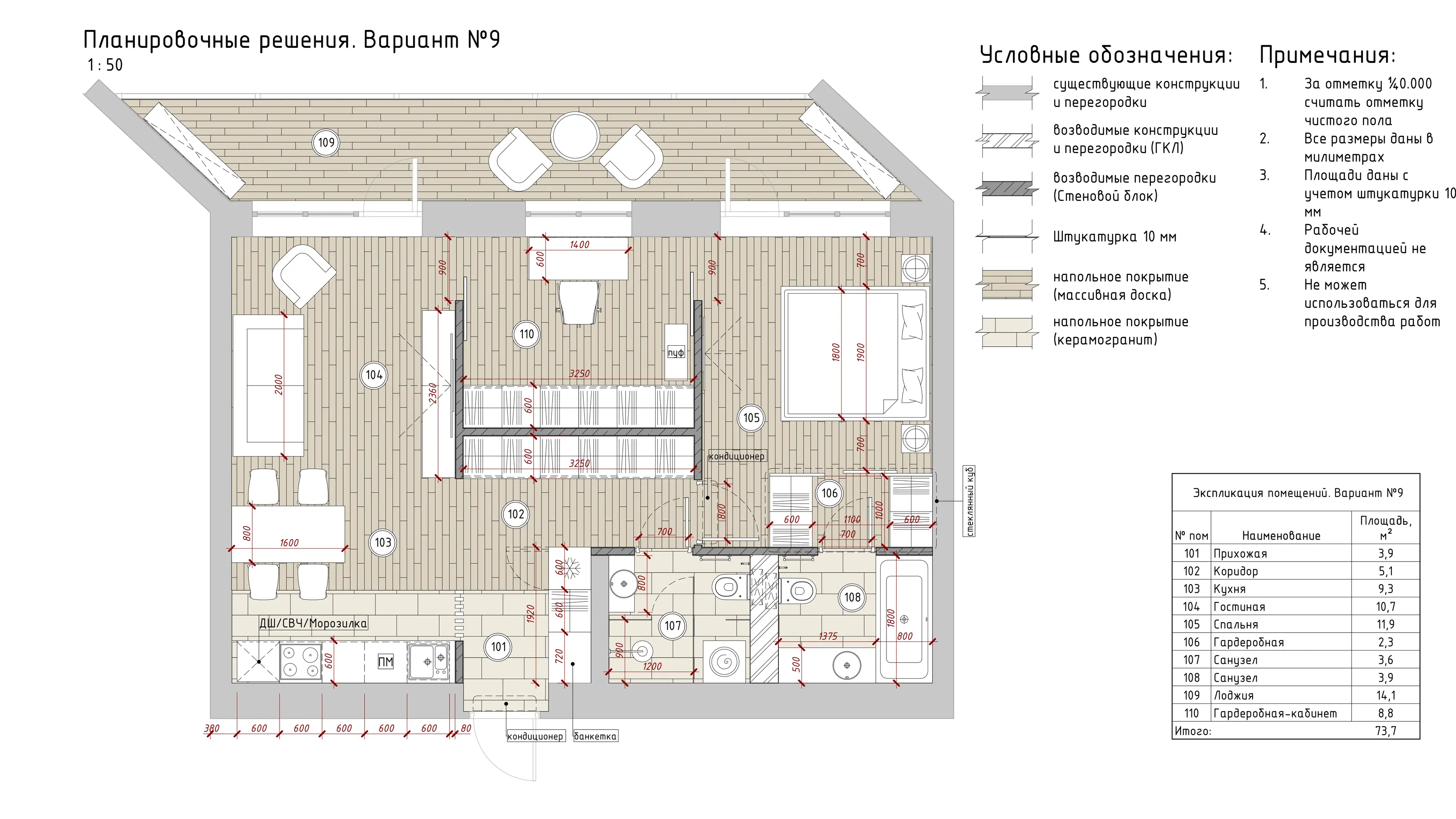 план расстановки мебели с размерами, квартира 60 м²
